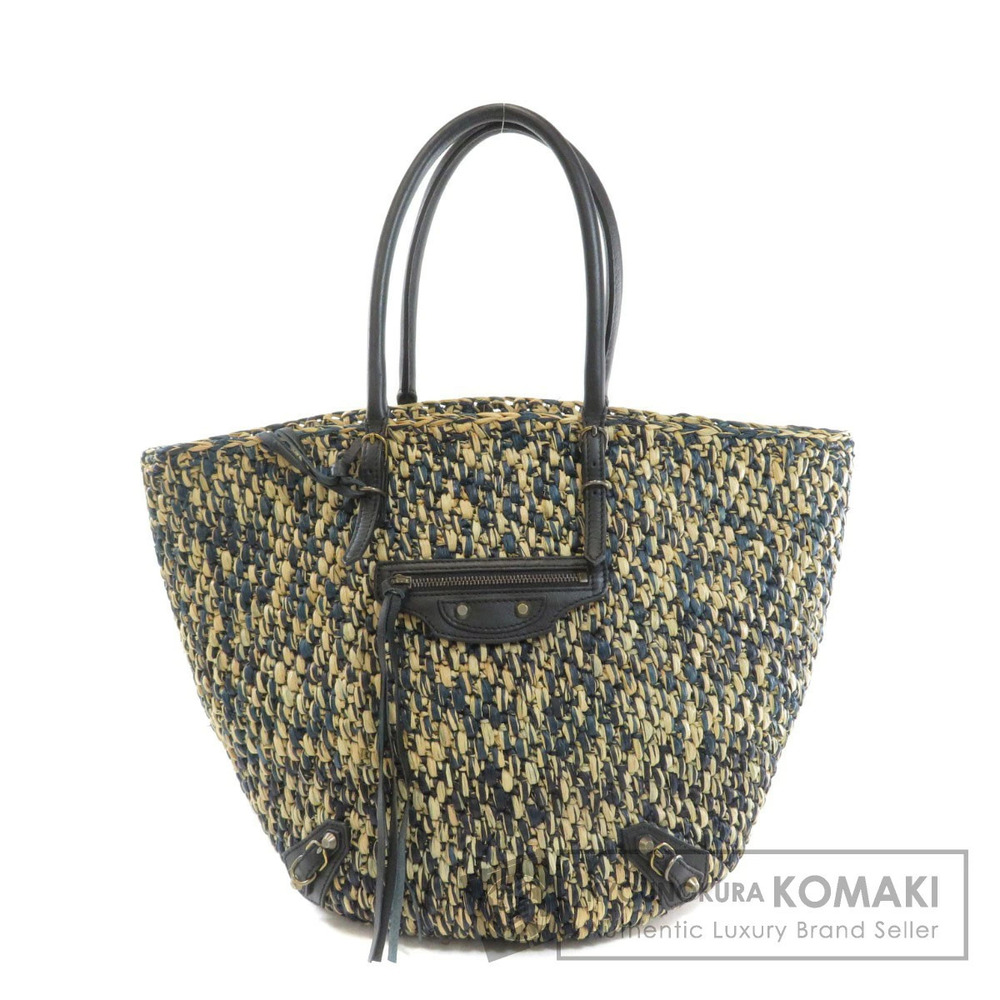Balenciaga Raffia Bag Handbag Straw Tan